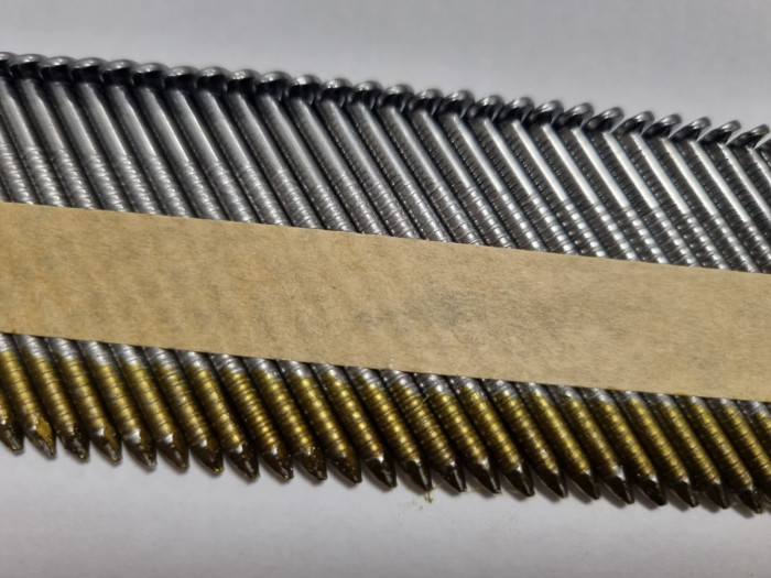 Гвозди по дереву на бумажной ленте 34° 50мм, 3000шт, рифл