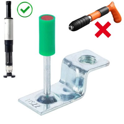 Дюбель-гвоздь КАЛИБР 8,5ММ , с кронштейном с резьбой М10, красный